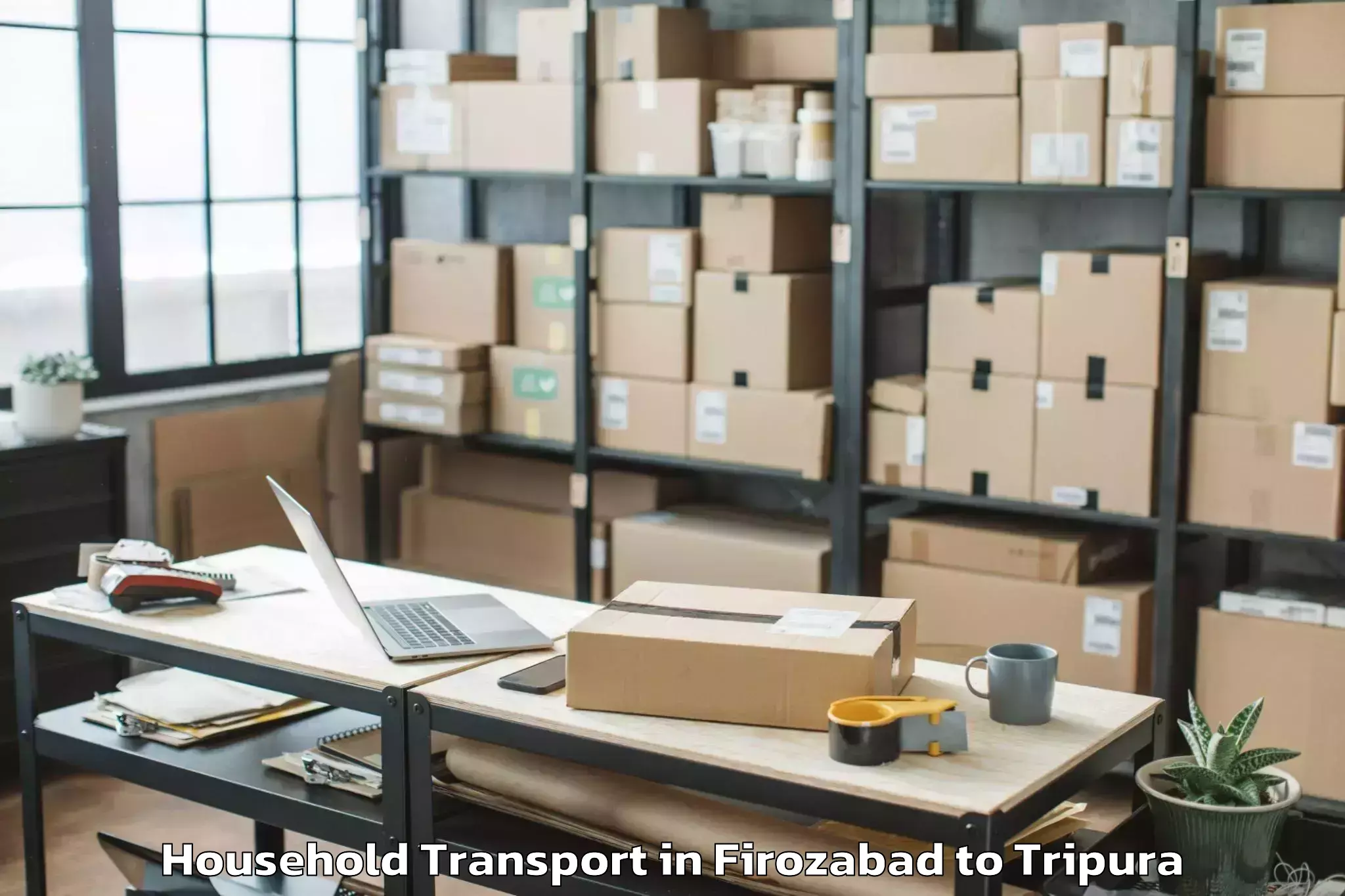 Reliable Firozabad to Teliamura Household Transport